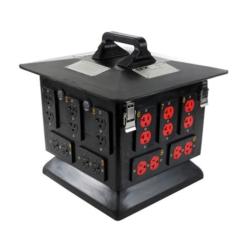 100 amp distribution box 208vac|Lex Products PowerHOUSE Pagoda Power Distributi DB100A .